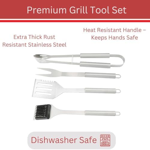 Stainless Steel BBQ Grill Tool Set, 4 Piece - Image 6