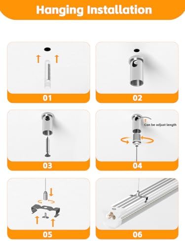 ONLYLUX 10Pack 8FT LED Shop Light, 6000K White 100W Super Bright, 15000lm - Image 6