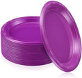 Plastic Plates 9 Inch Plastic Solid Round Party Dessert Dinner Plates for Weddings Party BBQs Birthday Camping and Anniversary (30, Purple) by Unknown