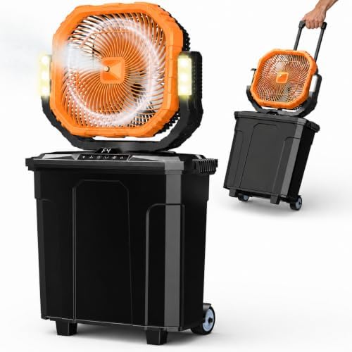 Ausic 5 Gal 12" Portable Misting Fan for Outside Patios, 【Max 62H】 Outdoor Oscillating Rechargeable Battery Fan, Cooling Water Camping Fan with Telescopic Handle/Remote, Summer Dugout Essentials by Ausic