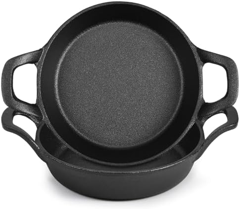 Ziliny 2 Pack Mini Cast Iron Skillets 6.3 x 6.3 x 1.5 Inch Pan Ramekin Set by Ziliny