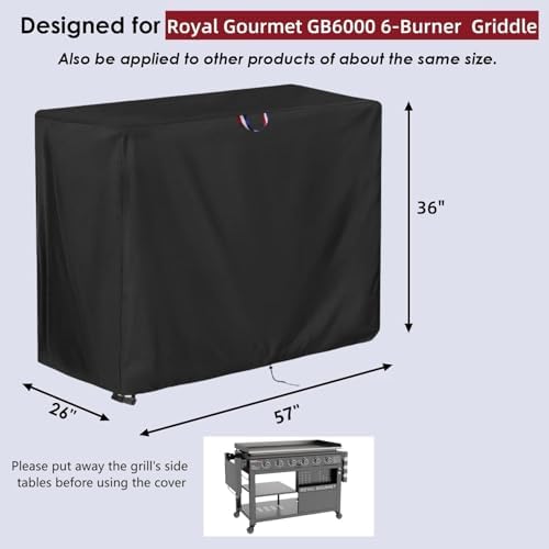 57 Inch Grill Cover for Royal-Gourme-t GB6000 Propane Gas Griddle - Image 2