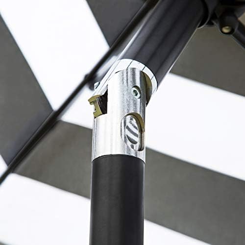 Sunnyglade 7.5' Patio Umbrella Outdoor Tilt Umbrella Black and White Stripe - Image 4