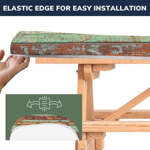 CAPSCEOLL Fitted Picnic Table Cover with Bench Covers 5ft - Wood - Image 4