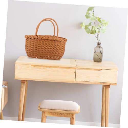 Woven Storage Basket, with Handle, Lightweight Fruit Snack Organizer - Image 5