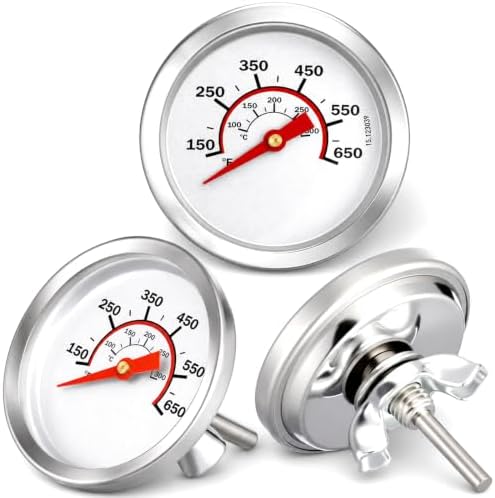 Frienda 3 Pack Charcoal Grill Thermometer Gauge for BBQ Smoker,Simple by Frienda