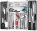 Simple Houseware Expandable Kitchen Drawer Flatware Organizer, Gray/White by SimpleHouseware