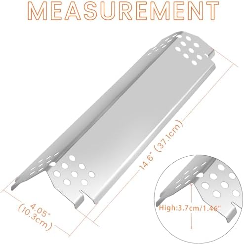 CANDANA Replacement Parts for Nexgrill 4 Burner Heat Tents Home Depot 720-0830H Gas Grill Flame Guards Shield Plates Burner Covers Stainless Steel 14.6" - Image 5