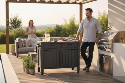 Generic Enhance Your Outdoor Space with The Outdoor Grill Table with Storage Cabinet in Graphite Gray. Perfect for Grilling, Entertaining, and Storage Needs, X-Large - Image 7