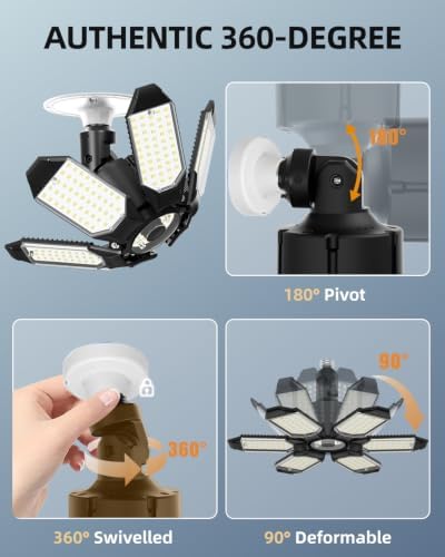 Adiding Rotatable LED Garage Light, Brighter Basement Shop Ceiling Lighting - Image 4