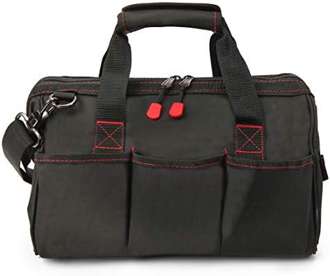 WORKPRO 14-inch Tool Bag, Multi-pocket Tool Organizer with Adjustable Shoulder Strap, W081021A , black - Image 3