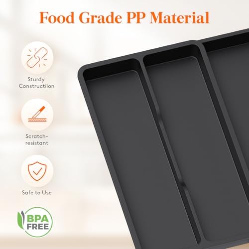 Lifewit Utensil Organizer for Kitchen Drawer, Expandable Cooking Tray - Image 6
