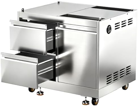 BODEGA Outdoor Kitchen Cabinets for Built-in BBQ Grill with 2 Drawers and Propane Tank Storage, Stainless Steel Outdoor Kitchen Drawer Suitable for 30 Inch Propane Grills. by BODEGA