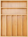 Besilord Silverware Organizer Kitchen Drawer Organizer Utensil Organizer Bamboo Silverware Holder Cutlery Organizer in Drawer Flatware Organizer Tray(7 slots, Natural by Besilord