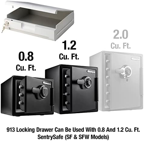 SentrySafe Locking Drawer for SFW082 and SFW123 Safes, Multi-Positional Shelf Accessory for 0.8 and 1.2 Cubic Feet Safes, 913 - Image 6