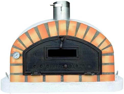 Authentic Pizza Ovens Pizzaioli Traditional Brick Premium Wood-Fired Pizza Oven, Handmade in Portugal, Triple-Insulated, Drop-Down Door, Viewing Window, Thermometer & Baking Dish Included by AuthenticPizzaOvens