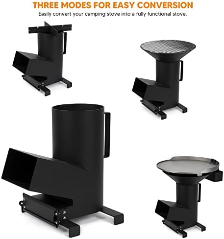 ONLYFIRE GRILLS 3-in-1 Rocket Stove with Griddle, Grate & Pot Rack, GS302 - Image 2