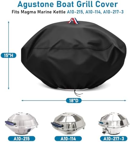 Boat Grill Cover for Magma A10-215 Kettle Portable Gas Grill - Image 2