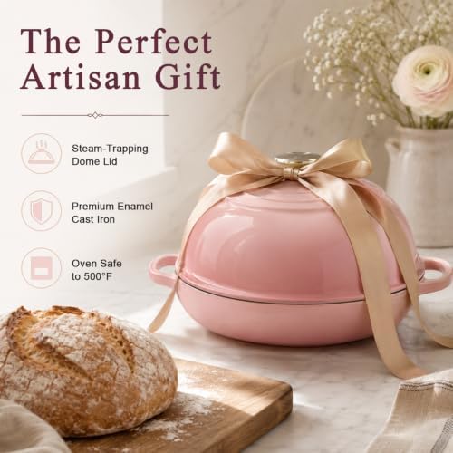 AHJ 6QT Enameled Cast Iron Dutch Oven for Sourdough Bread Baking - Image 3