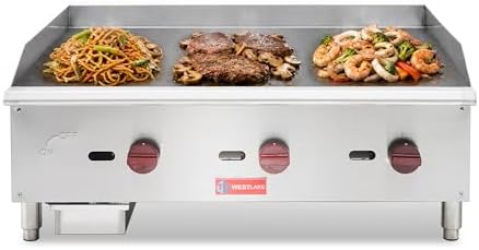 WESTLAKE 36"W Commercial Gas Griddle Countertop by WESTLAKE