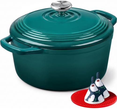 Overmont Enameled Cast Iron Dutch Oven - 5.5QT Pot with Lid Cookbook by Overmont