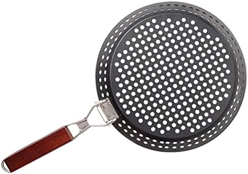 Foldable round Grill Skillet for Kabobs and Sausage, Black Iron Xmas by FELTECHELECTR