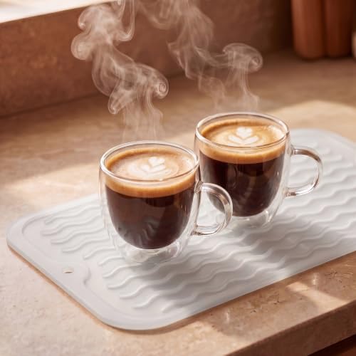 MicoYang Silicone Dish Drying Mat for Multiple Usage,Easy clean,Eco-friendly,Heat-resistant Silicone Mat for Kitchen Counter or Sink,Refrigerator or Drawer Liner Translucent S 12 inches x 6 inches - Image 6