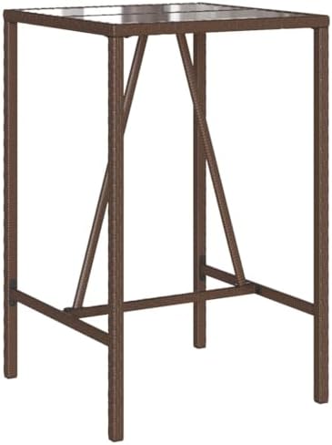 Outdoor Bar Table Brown and Black Versatile Garden Table Outdoor Dining Patio Terrace Backyard Eating Garden Dining Furniture Patio Al Fresco Meal for Poolside - Image 7