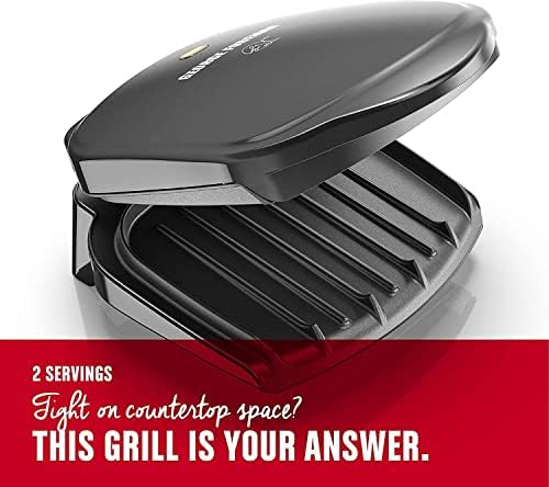 George Foreman GR10B 2-Serving Mini Grill & Panini Press, Compact 7.3” x 5.6” Cooking Surface,1–2 Servings, Dorms & Small Kitchens - Image 3