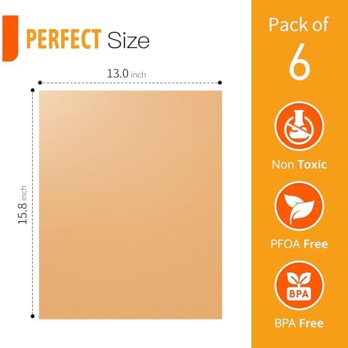 Copper Grill Mats for Outdoor Grill（Set of 6), Nonstick & Easy to Clean BBQ Grilling Sheets, Reusable & Heavy Duty Mats Works on Outdoor Gas, Electric, Charcoal Grill - Image 6