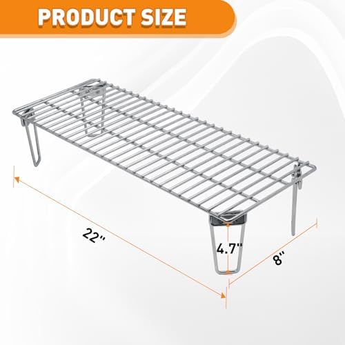 Grills Upper Rack for Green Mountain Daniel Boone Choice & Prime Grill Models, Heavy-Duty Stainless Steel Grill Warming Rack Accessories, GMG-6008 Replacement Parts for GMG Ledge Pellet Grill - Image 2