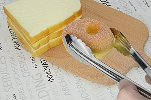 HINMAY Mini Stainless Steel Food Tongs with Silding Rings 7-Inch, Set of 6 - Image 7
