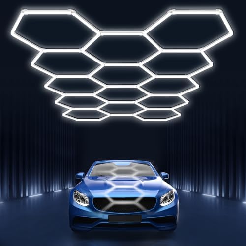 Hexagon led Lights: DIY Ceiling LED Light Hexagon Garage Lights 63070LM by BrightEnoughtoAttractCustomersAttention