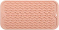 MicoYang Silicone Dish Drying Mat for Multiple Usage,Easy clean,Eco-friendly,Heat-resistant Silicone Mat for Kitchen Counter or Sink,Refrigerator or Drawer Liner Pink S 12 inches x 6 inches by MicoYang