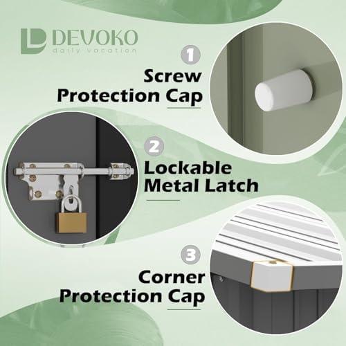 Devoko 6x4 FT Outdoor Storage Shed, Gray - Image 5