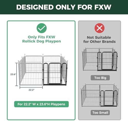 FXW Add-On Gate Panel for Outdoor Dog Playpen, 24" H, Black, Patented - Image 2