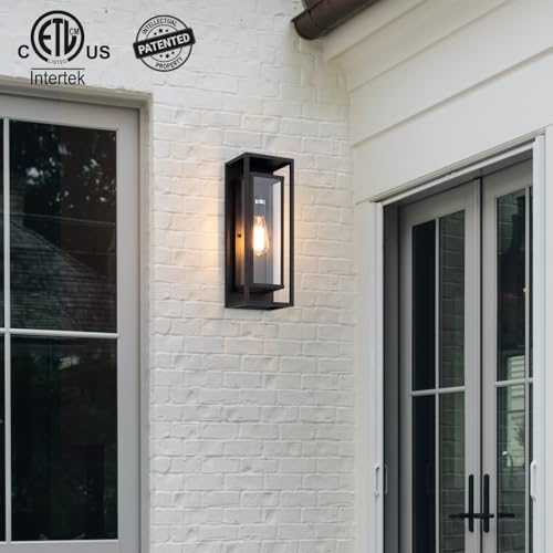 mirrea 18" Modern Outdoor Porch Wall Light, Matte Black, 1 Pack - Image 2