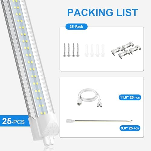 SHOPLED (25-Pack) 8FT LED Shop Light, 80W 10800LM 6000K Cool White - Image 6