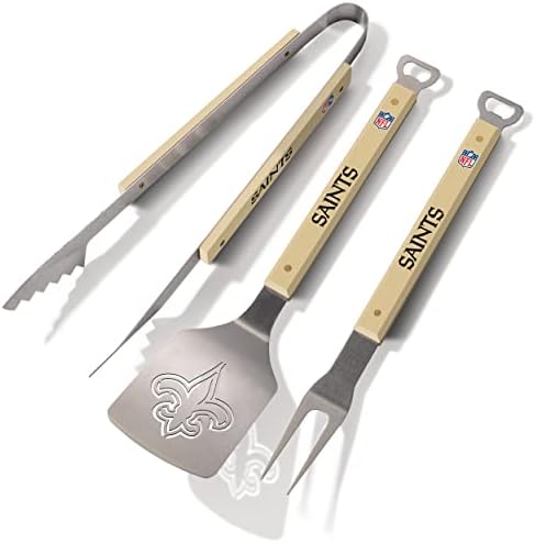 YouTheFan NFL New Orleans Saints Spirit Series 3-Piece BBQ Set , Stainless Steel , 22" x 9" by YouTheFan