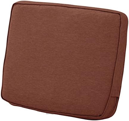 Classic Accessories Montlake Water-Resistant 25 x 22 x 4 Inch Patio Lounge Back Cushion, Heather Henna Red, Outdoor Loveseat Cushions by ClassicAccessories