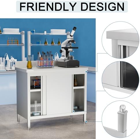 HARDURA 24"×48" Stainless Steel Cabinet Kitchen Prep Worktable - Image 4