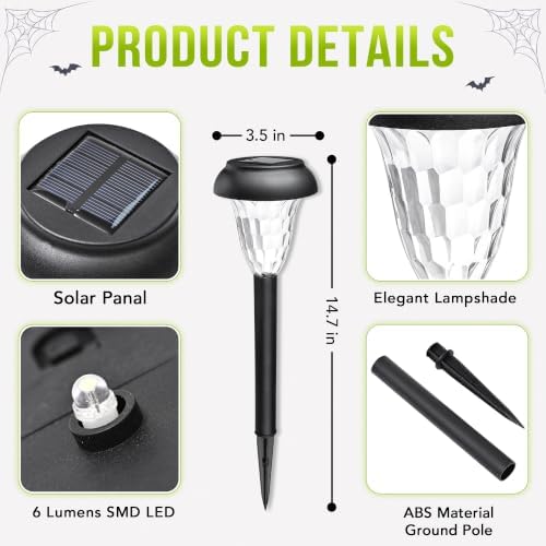 GIGALUMI Solar Halloween Lights Outdoor Waterproof Pathway Lights, 12 Pack - Image 6