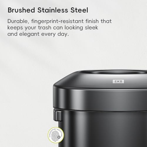 EKO Urban 32 Gallon Round Black Stainless Steel Open Top Waste Bin, Tall Commercial Trash Can for Indoor/Outdoor, Extra Large Metal Garbage Bin for Office, Restaurant, Restroom,120L - Image 4