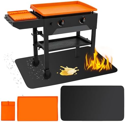 Silicone Grill Mat Set for Blackstone 36" Griddle – 36" Edge-to-Edge Griddle Mat, 16" Tool Mat & 70" Floor Mat, Heat Resistant, Waterproof, Helps Protect Griddle from Rust & Bugs, Keeps Decks Clean by Unknown