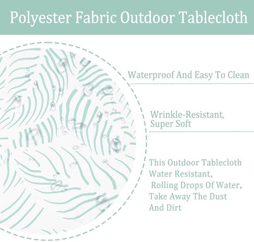Outdoor Tablecloth with Umbrella Hole Umbrella Tablecloth Patio Tablecloths with Zipper for Courtyards, Terraces, and Beaches 60 x 84 in - Image 5