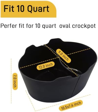 Magikichen 10 Quart Silicone Crock pot Liners,Slow Cooker Liners, Oval Reusable Crock pot Divider Insert,BPA-Free, Dishwasher Safe - Image 2