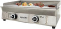 LPG Gas Griddle - Camp Countertop Flat Cooking Griddle with Temperature Control - 2800Pa Top Grill Hot Plate Stove - 2 Burner Outdoor Kitchen - Stainless Steel Grill BBQ Plate by HQHAOTWU