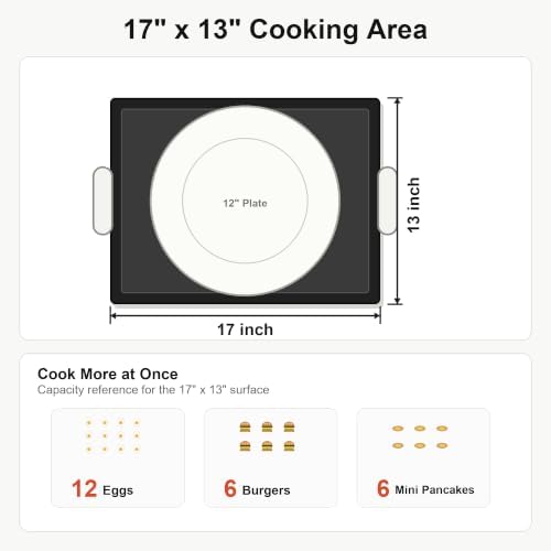 Utheer Stainless Steel Griddle for Gas Grill, Nano Ceramic Nonstick 17 x 13 - Image 3