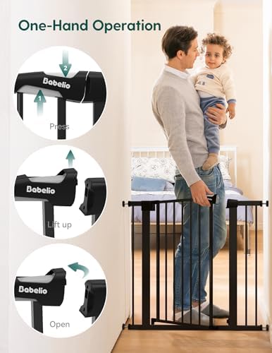 Babelio 26-40" Pressure Mounted Baby Gate for Stairs, PressGuard Dog Gate - Image 3