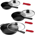 MegaChef Pre-Seasoned 9 Piece Cast Iron Skillet Set by Megachef